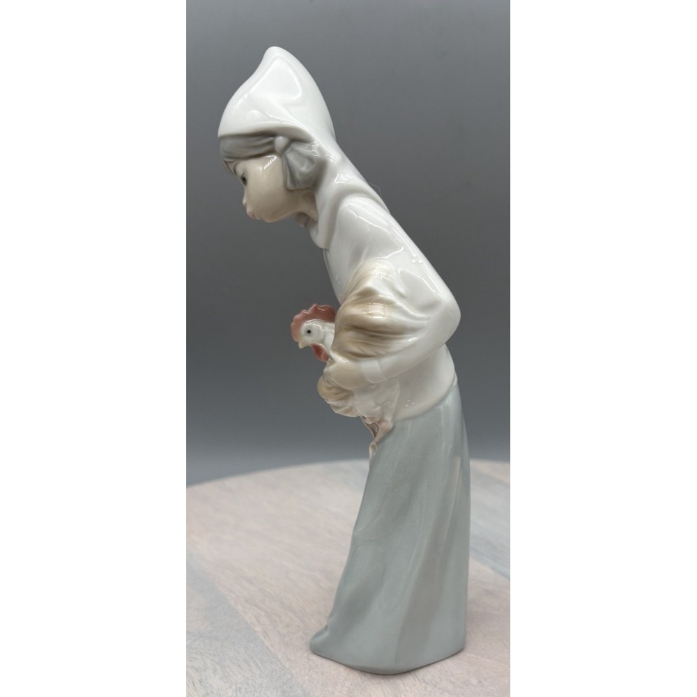 Vintage Lladro Figurine Shepherdess with Rooster 2001 Retired 4677 Made in Spain - Picture 3 of 16